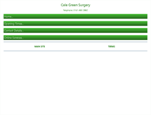 Tablet Screenshot of calegreensurgery.co.uk
